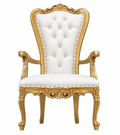 White and Gold Throne Arm Chair