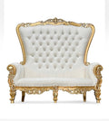 Princess Chloe Loveseat in White and Gold